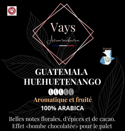 Café Guatemala Huehuetenango SHG , label made in Marne, café gourmand