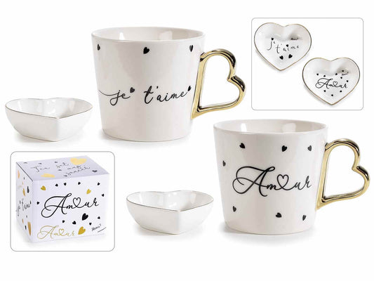 Tasse je t aime tasse amour avec anse en forme de coeur