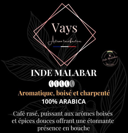 Café Inde Malabar AA Moussonné, café en grains ou moulu