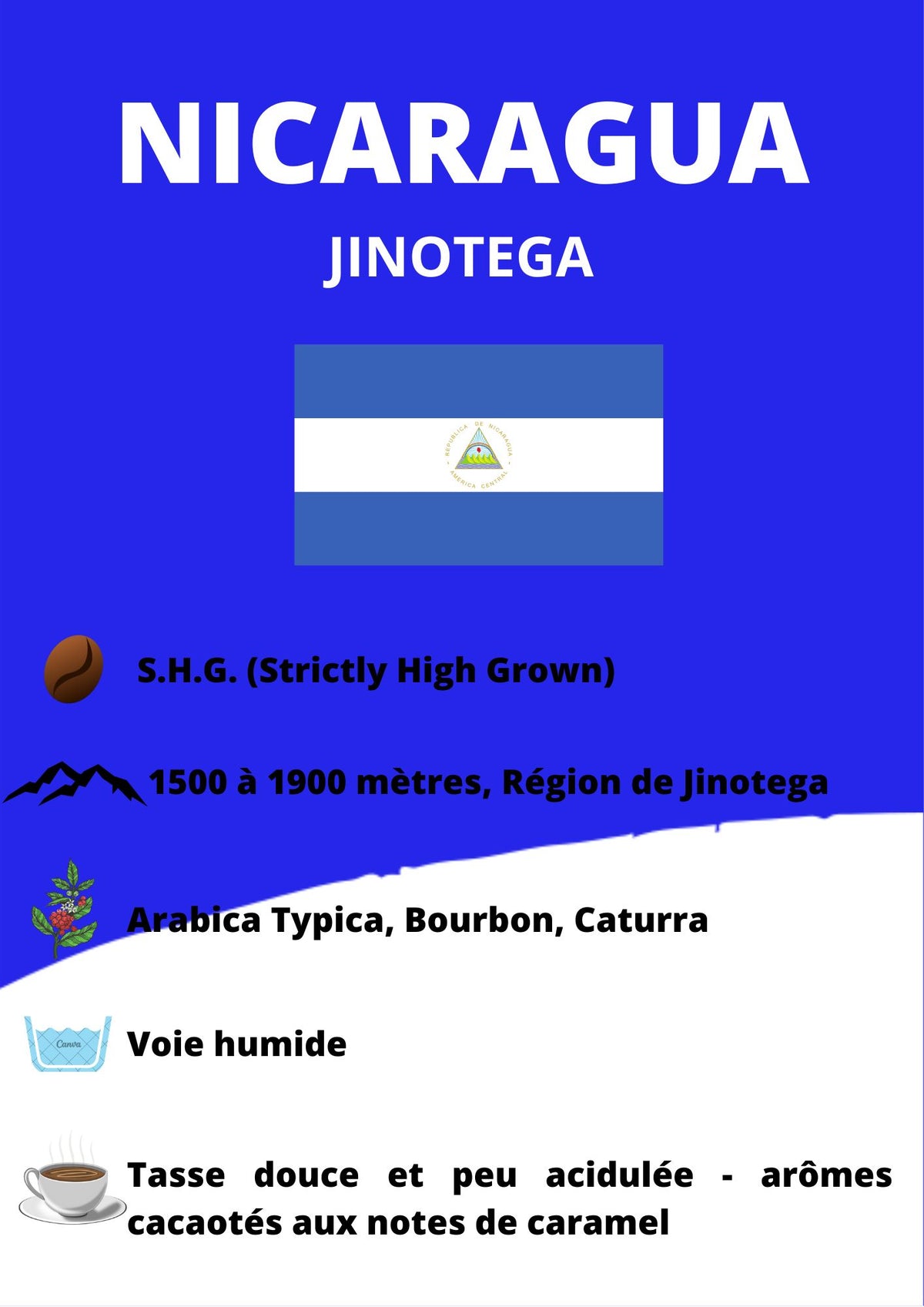 café jinotega nicaragua en grains ou moulu