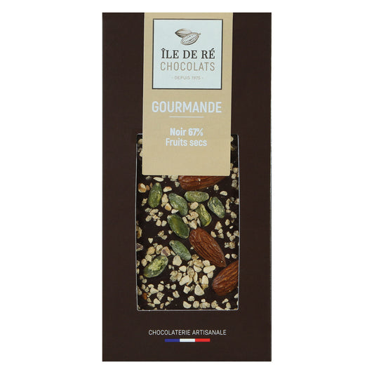 Tablette de chocolat Noir 67% Fruits Secs